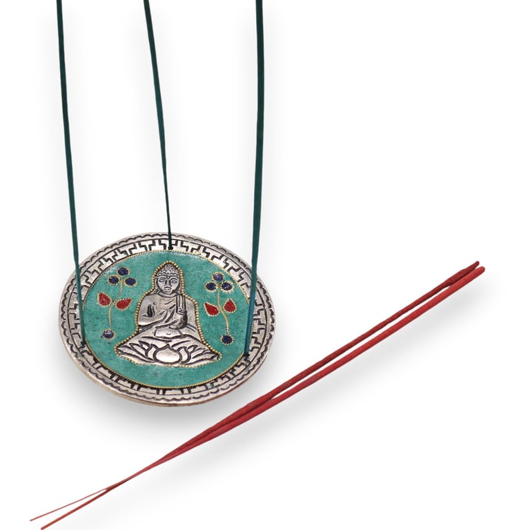 Buddha Green Decor Meditation Incense Holder with Stand