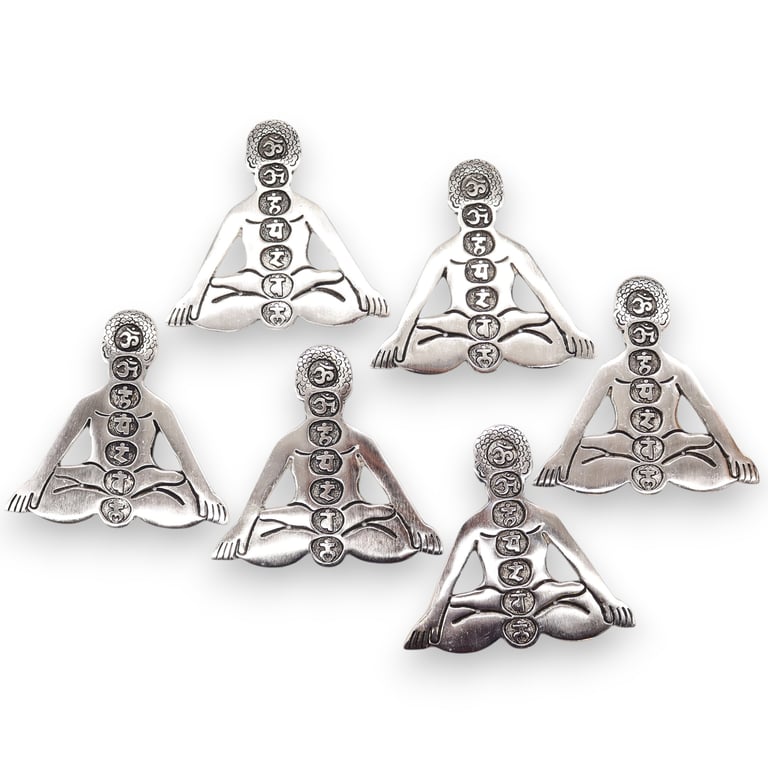 Polished Aluminum Seven Chakra Yoga Incense Holder - Home Meditation and Yoga Accessories