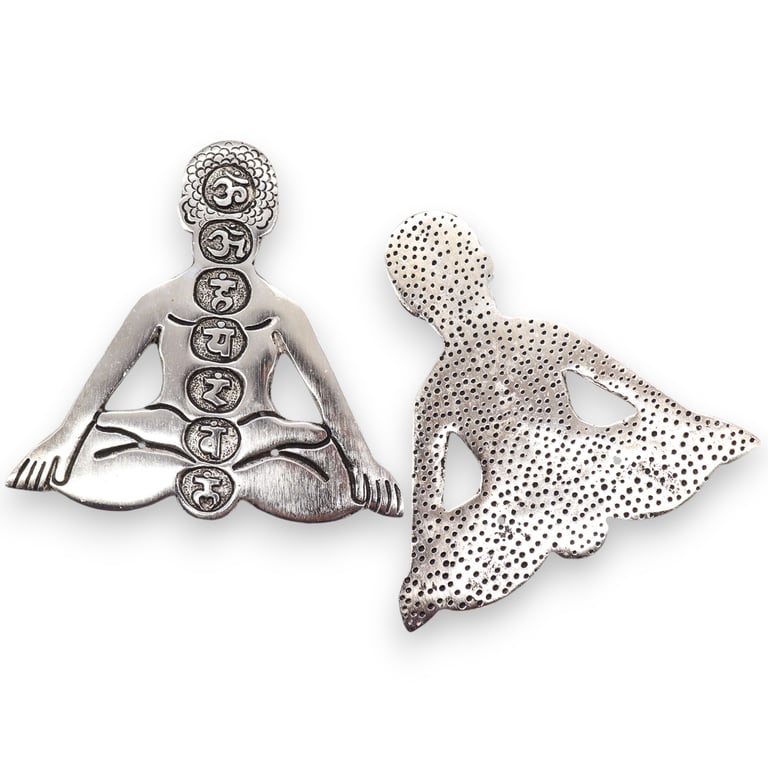 Polished Aluminum Seven Chakra Yoga Incense Holder - Home Meditation and Yoga Accessories