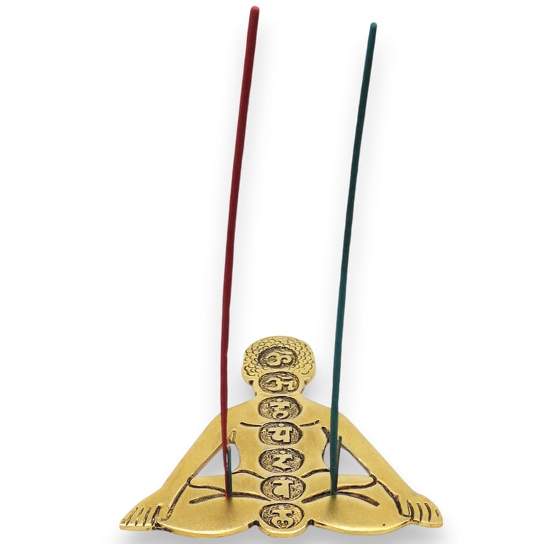 Gold Aluminum Seven Chakra Yoga Incense Holder - Meditation Accessory for Home & Mindfulness Practice