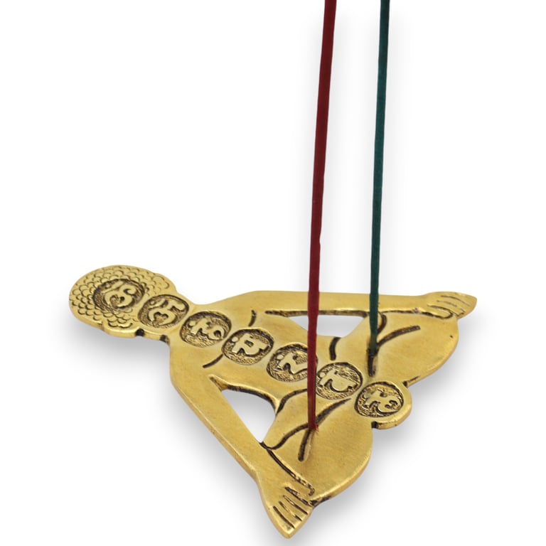 Gold Aluminum Seven Chakra Yoga Incense Holder - Meditation Accessory for Home & Mindfulness Practice