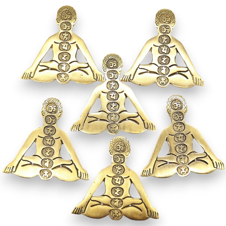 Gold Aluminum Seven Chakra Yoga Incense Holder - Meditation Accessory for Home & Mindfulness Practice