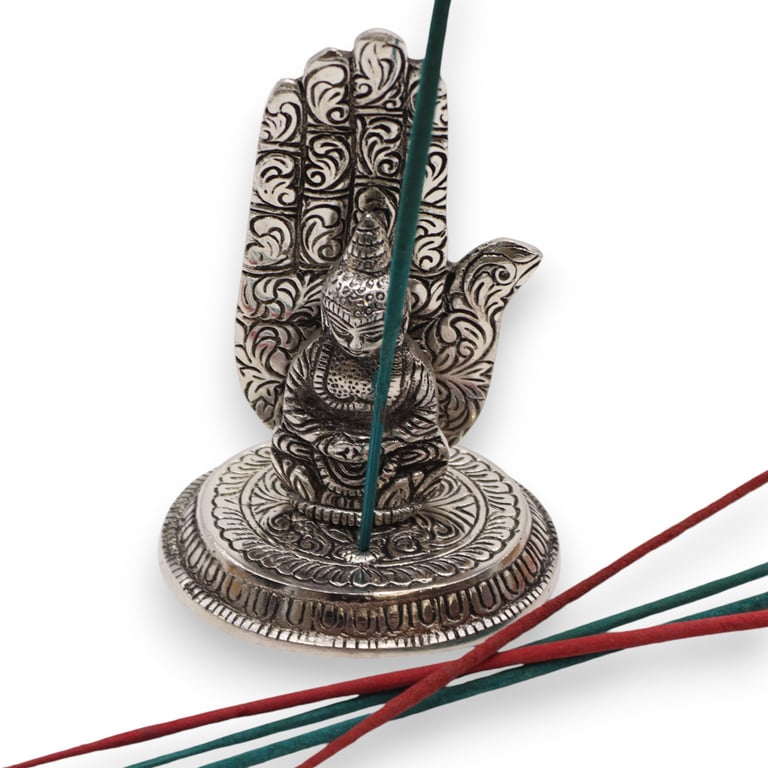 Hand-Crafted Ceramic Buddha Incense Holder for Meditation and Spiritual Practices