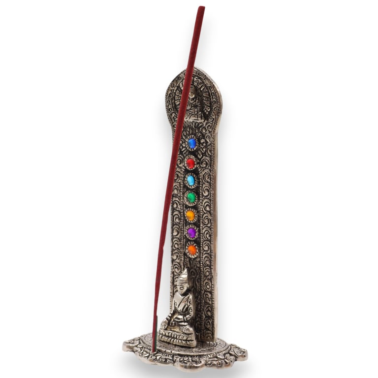7 Chakra Tower Buddha Incense Holder - Spiritual Balance and Meditation Aid
