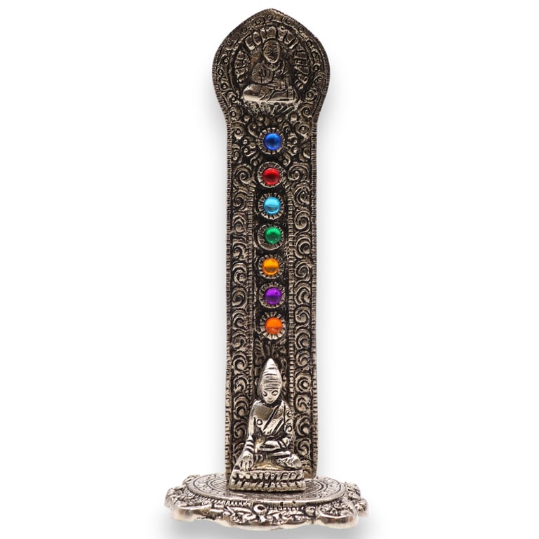 7 Chakra Tower Buddha Incense Holder - Spiritual Balance and Meditation Aid
