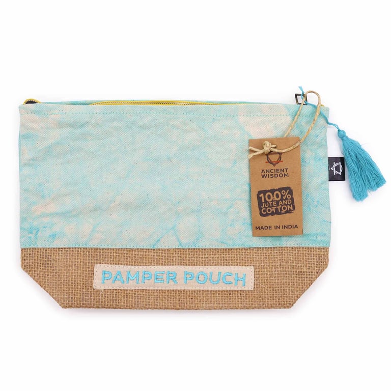 Pamper Pouch Blues Stonewash Cotton Travel Laundry Bag