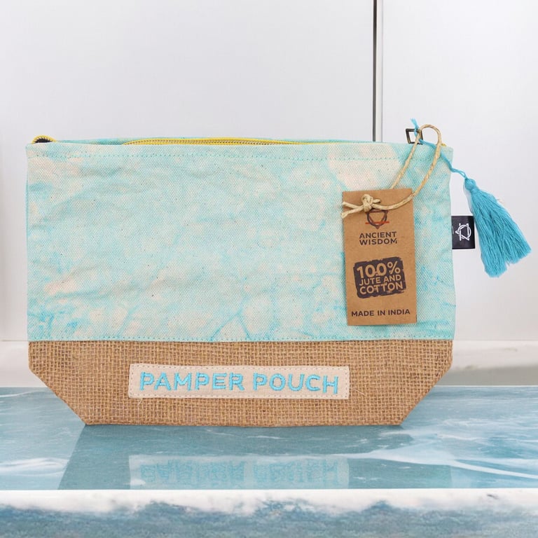 Pamper Pouch Blues Stonewash Cotton Travel Laundry Bag