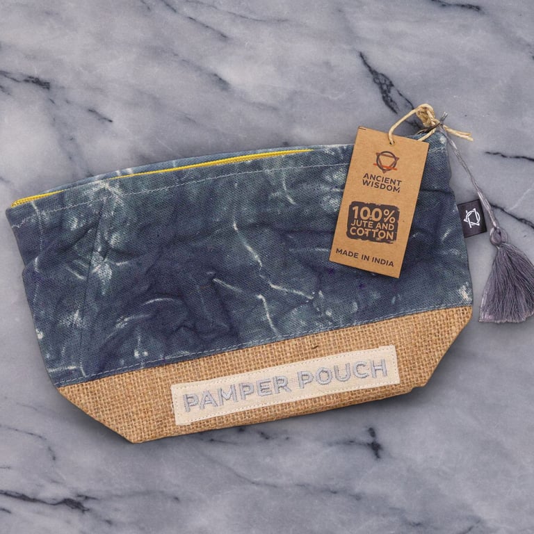 Charcoal Pamper Pouch - Soft Stonewashed Luxury Bag