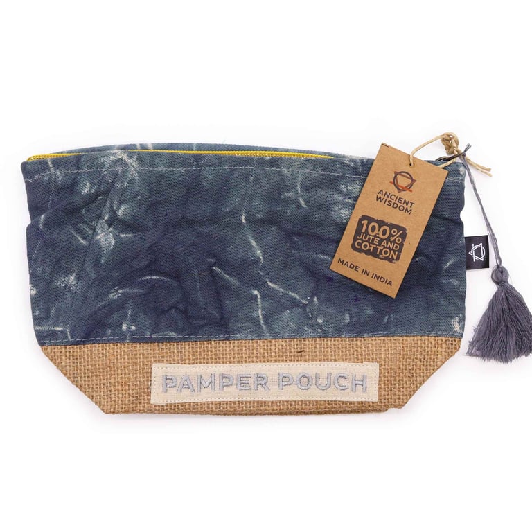 Charcoal Pamper Pouch - Soft Stonewashed Luxury Bag