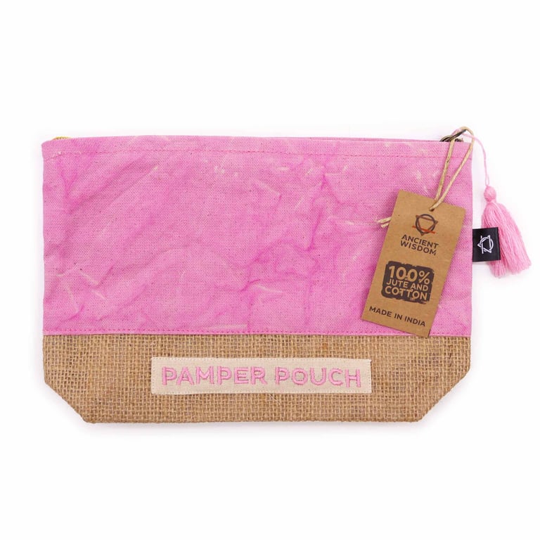 Stonewash Pamper Pouch - Pink and Purple Fashionable Bag