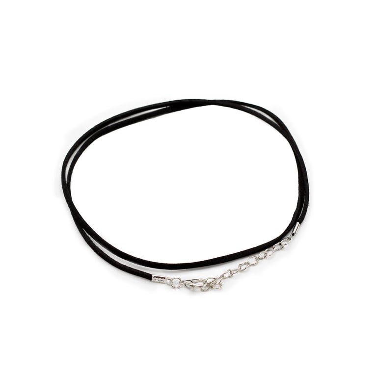 Faux Leather Pendant Cord - 2.5mm x 55cm Black Fashion Accessory