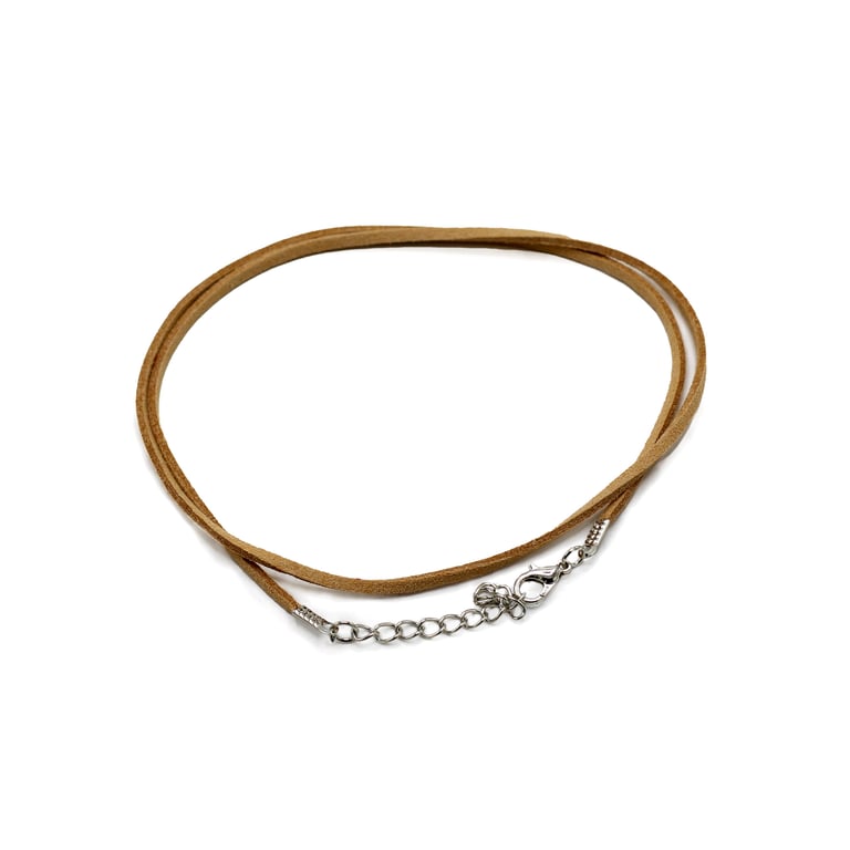 Faux Leather Tan Pendant Cord - 55cm Long, 2.5mm Thick Craft Supply or Home Decor Accessory