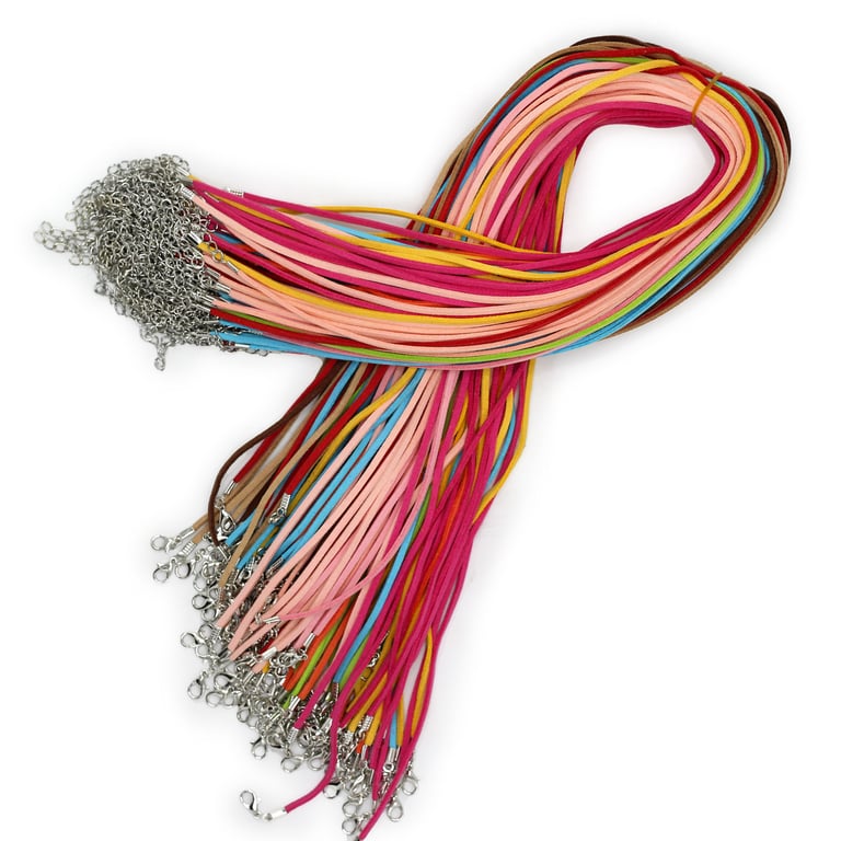 Faux Leather Pendant Cord - Assorted 10 Colours, 2.5mm x 55cm Decorative Craft Jewelry Cord