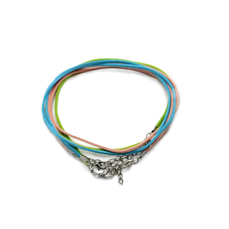 Faux Leather Pendant Cord - Assorted 10 Colours, 2.5mm x 55cm Decorative Craft Jewelry Cord