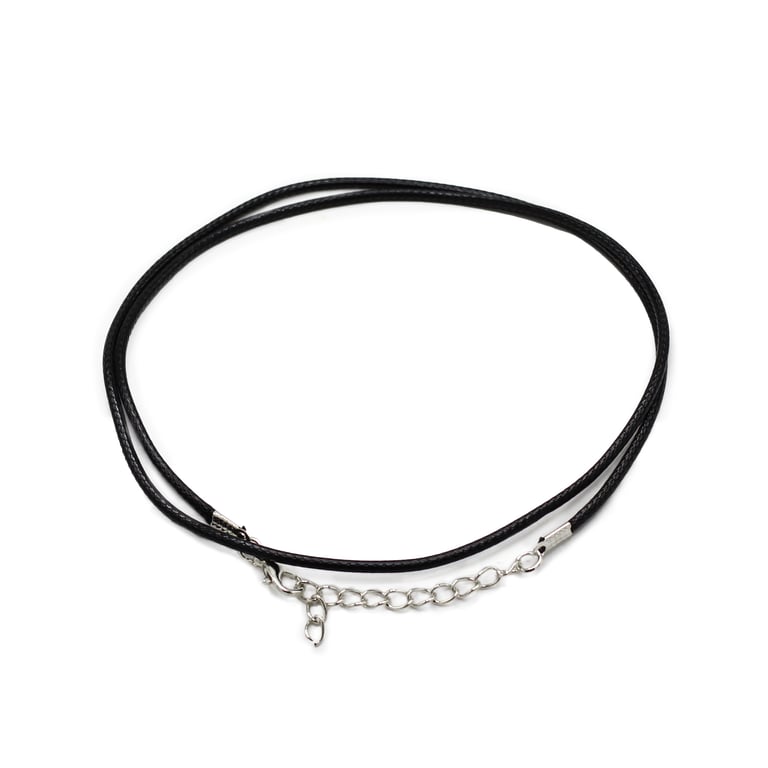 Waxed Pendant Cord - 2mm x 55cm Black Durable Fashion Cord