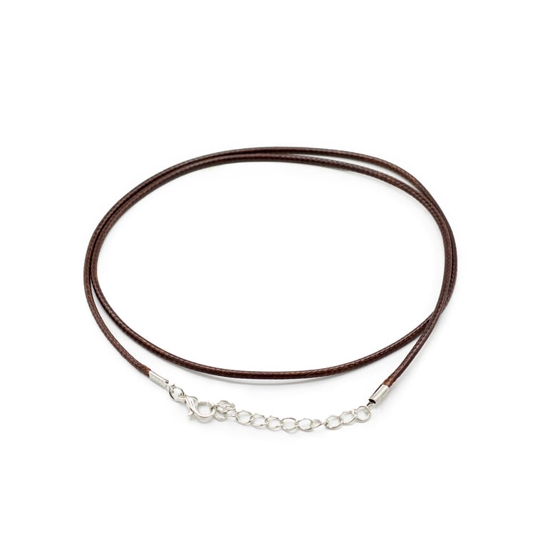Dark Brown Handcrafted Waxed Cord Necklace 55cm - Durable and Versatile