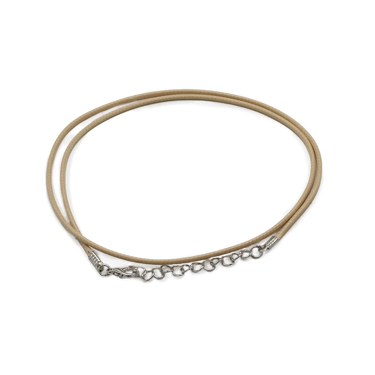 Handcrafted Waxed Pendant Cord - Tan 2mm Durable String (55cm)