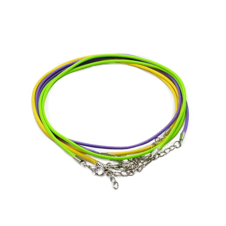 Waxed Pendant Cord - 2mm x 55cm Assorted Coloured Handmade Cords for Crafting and Jewellery Making