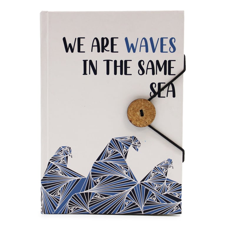Waves in the Sea Notebook with Adjustable Strap and Wave Pattern Design
