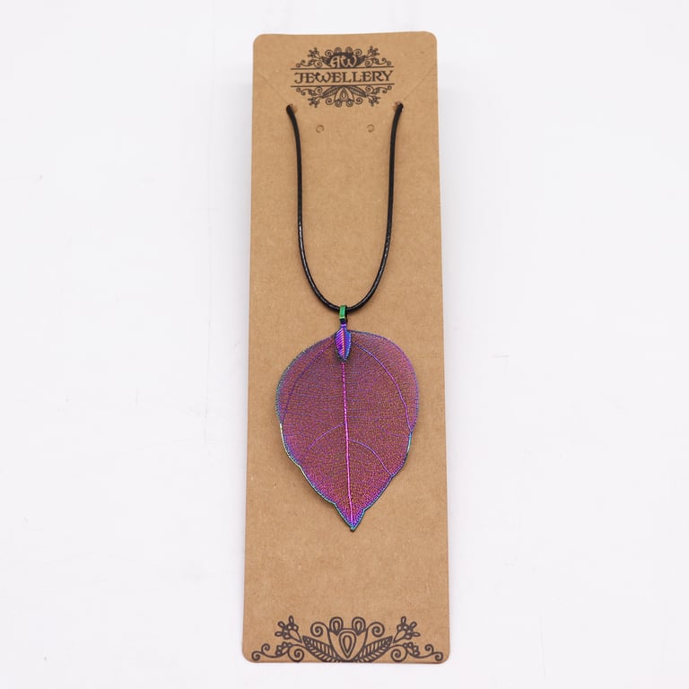 Bravery Leaf Multicoloured Enamel Necklace - Symbolic Jewelry Pendant
