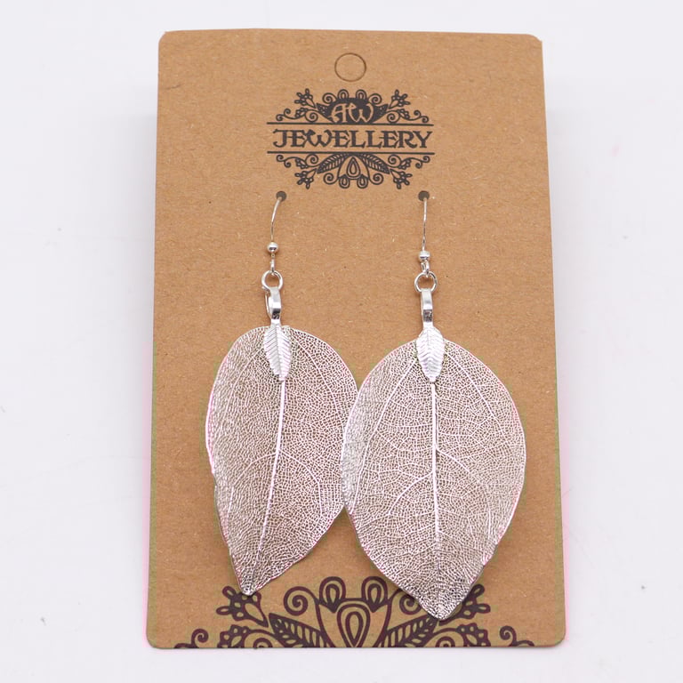 Sterling Silver Bravery Leaf Earrings - Symbol of Courage and Strength