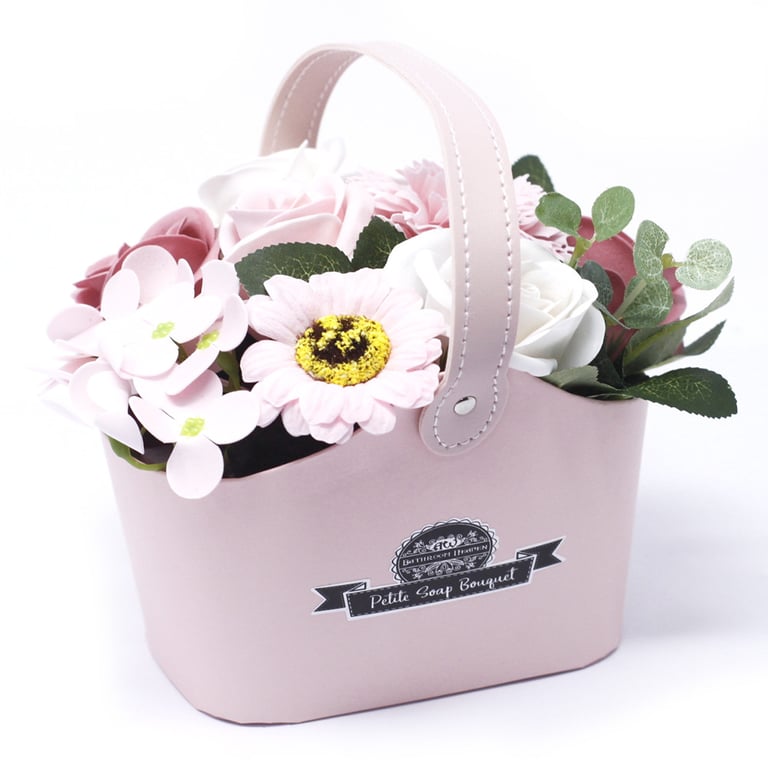 Peaceful Pink Bouquet Petite Basket - Flower Arrangement Gift Basket