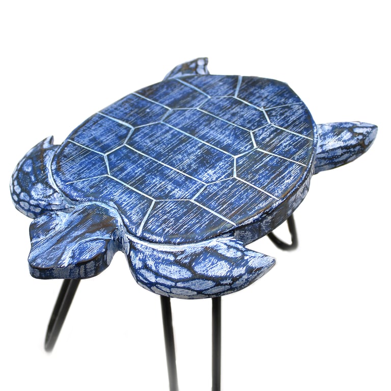 3 Piece Albasia Wood Turtle Plant Stand Set