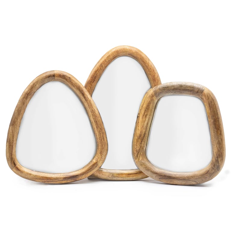 3 Pebble Mirrors - Dark Brown - Set by Unknown Brand