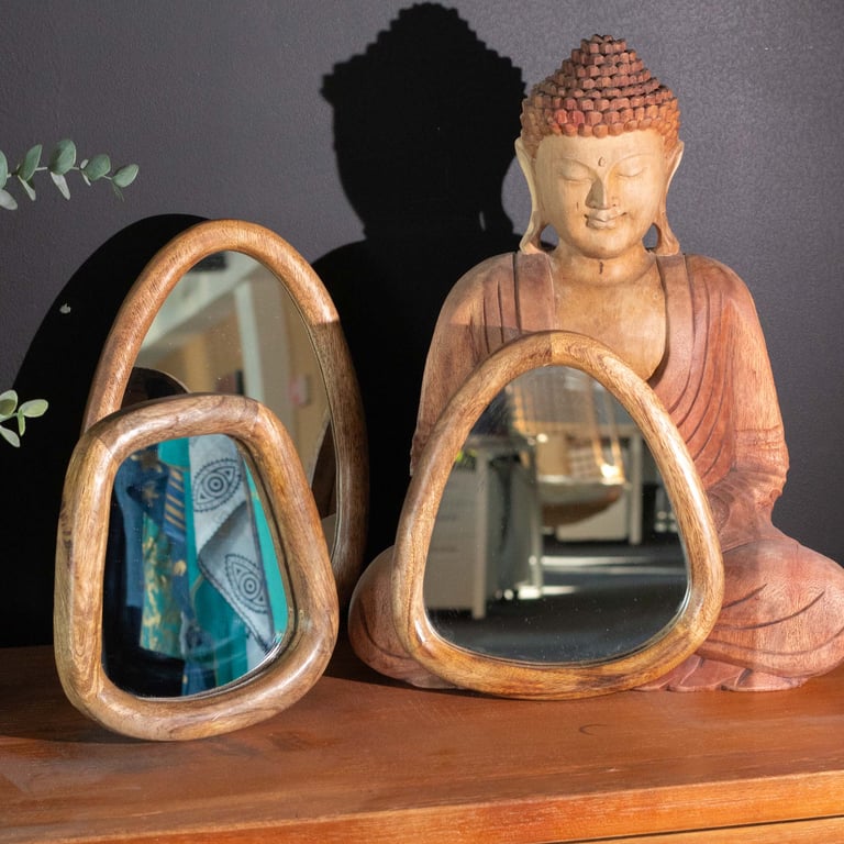 3 Pebble Mirrors - Dark Brown - Set by Unknown Brand