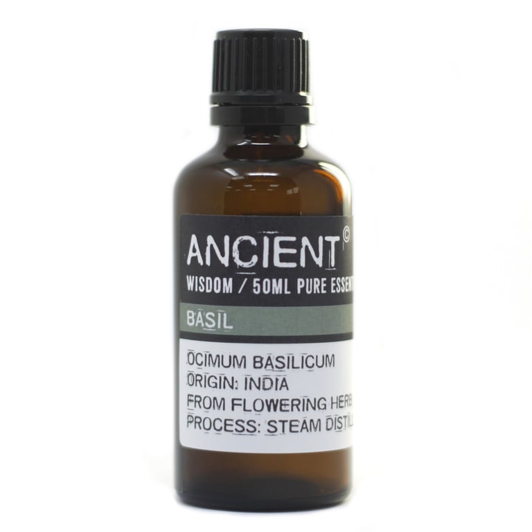 50ml Pure Basil Essential Oil - Aromatic & Invigorating - Brand Name