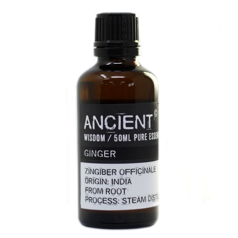 50ml Pure Ginger Essential Oil - Invigorating Aroma - Brand Name