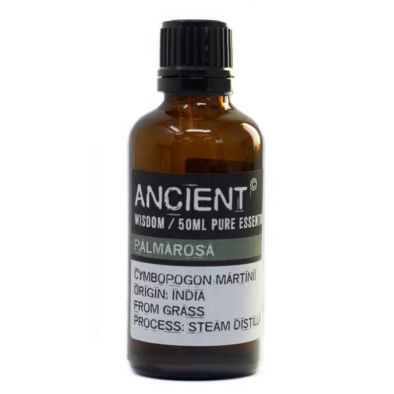 Therapeutic Grade Palmarosa Essential Oil 50ml - Anti-Inflammatory Aromatherapy Oil for Skin