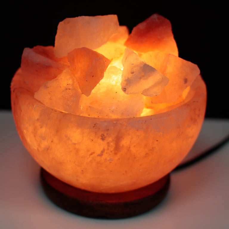 15cm x 9cm Salt Fire Bowl & Chunks - Decorative Home Accessory - Premium Quality
