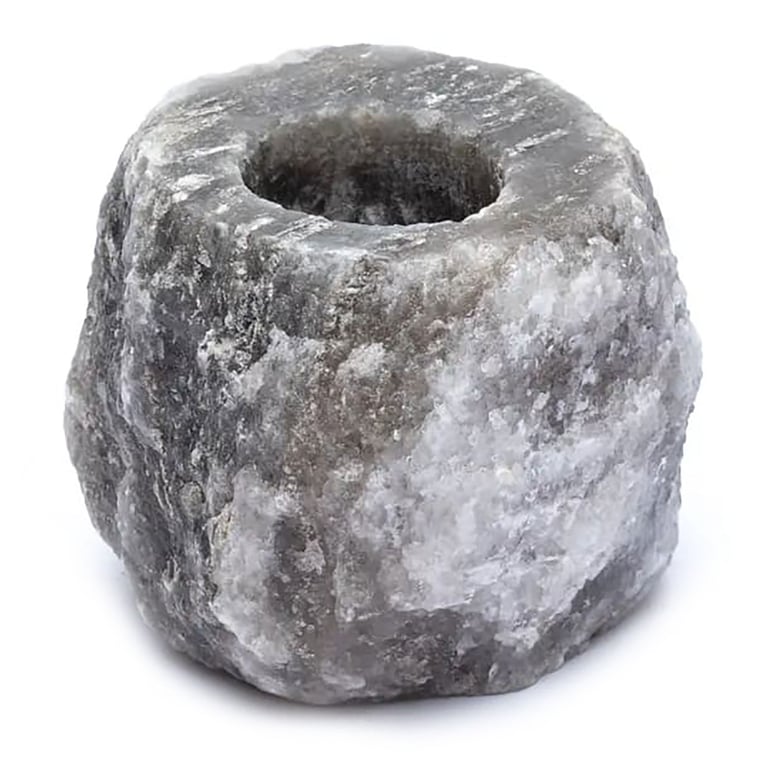Grey Salt Candle Holder 600-800g - Elegant Home Decor with Reusable Salt Dish