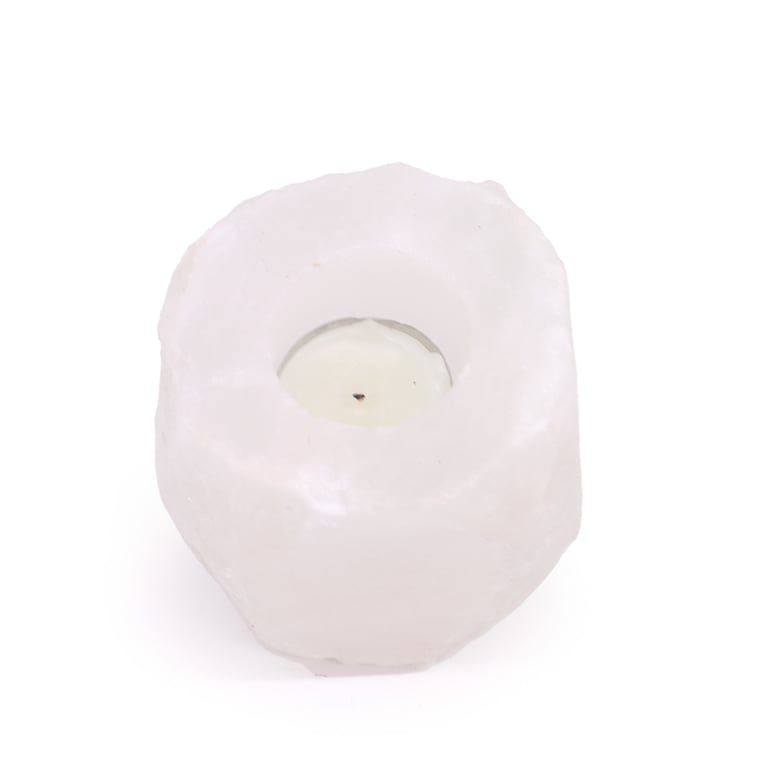Himalayan Salt Crystal Rock Candle Holder - Natural Home Decor & Meditation Stone