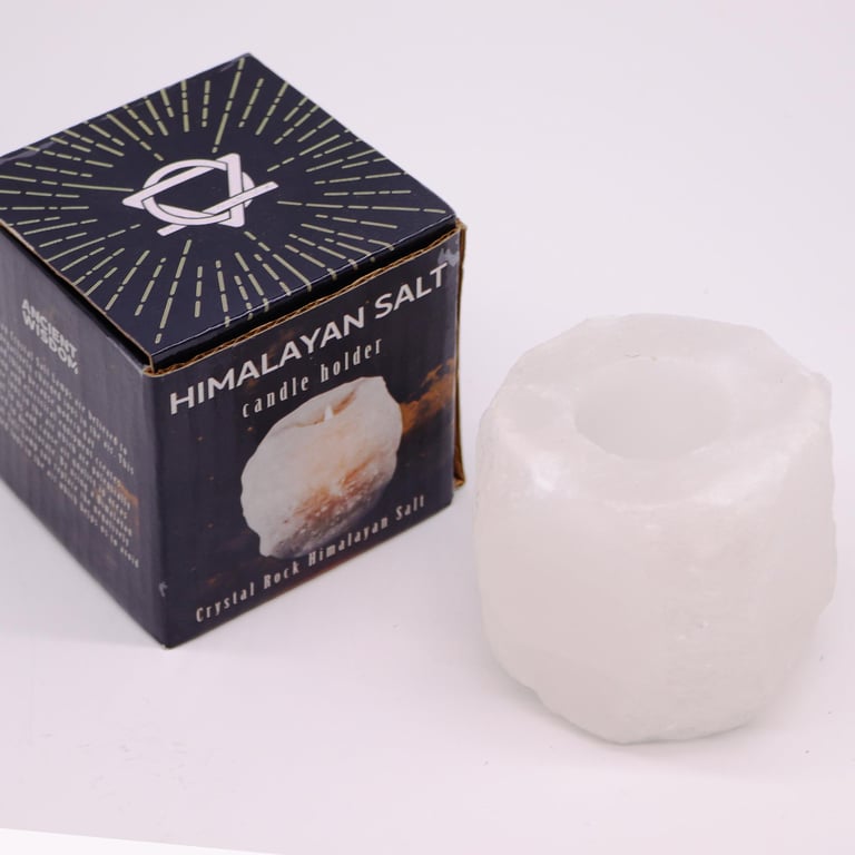 Himalayan Salt Crystal Rock Candle Holder - Natural Home Decor & Meditation Stone