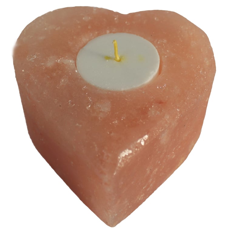 Decorative Salt Candle Holder - Heart Shaped Lamp Stand
