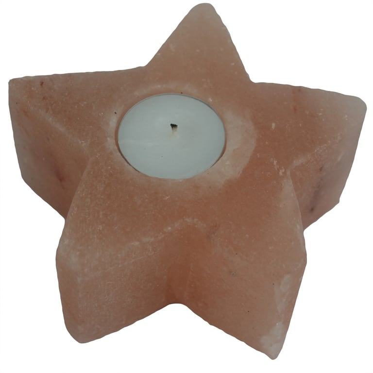 Star-Shaped Salt Candle Holder - Decorative & Functional