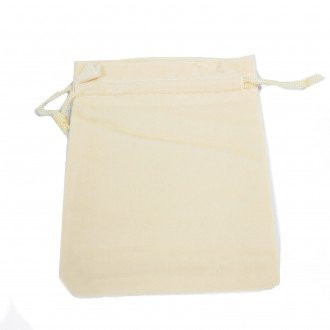 Ivory Velvet Pouch - Small Storage Solution for Home Decor and Fashion