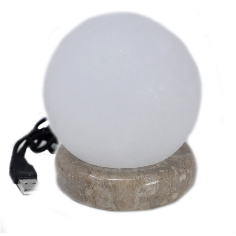 9cm White USB Salt Lamp (Quality Multi) - Energy Enhancing Ball by Unspecified Brand