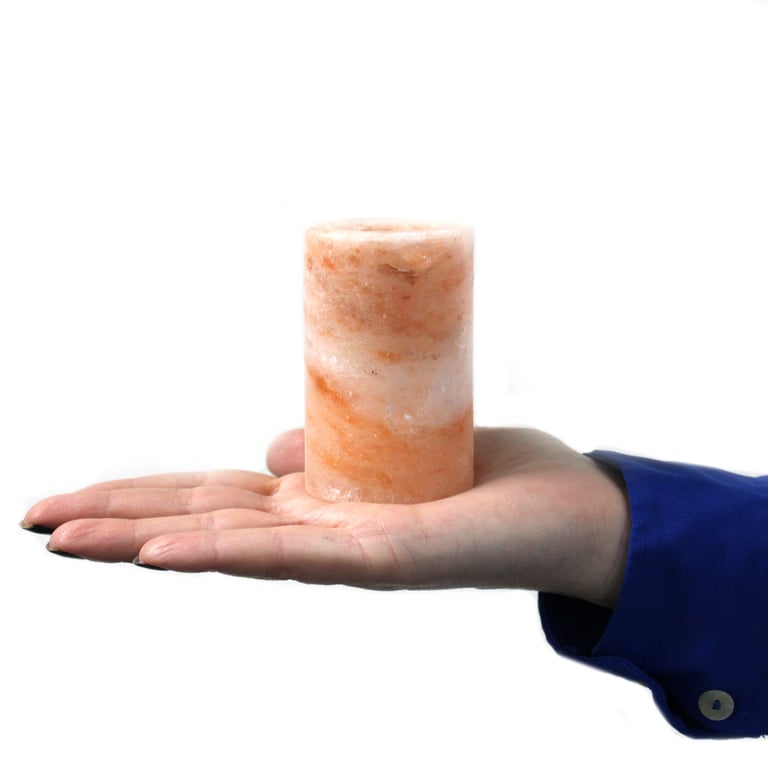 2 Piece Himalayan Salt Shot Glass Set with Wood Stand - Elevate Cocktail Experience