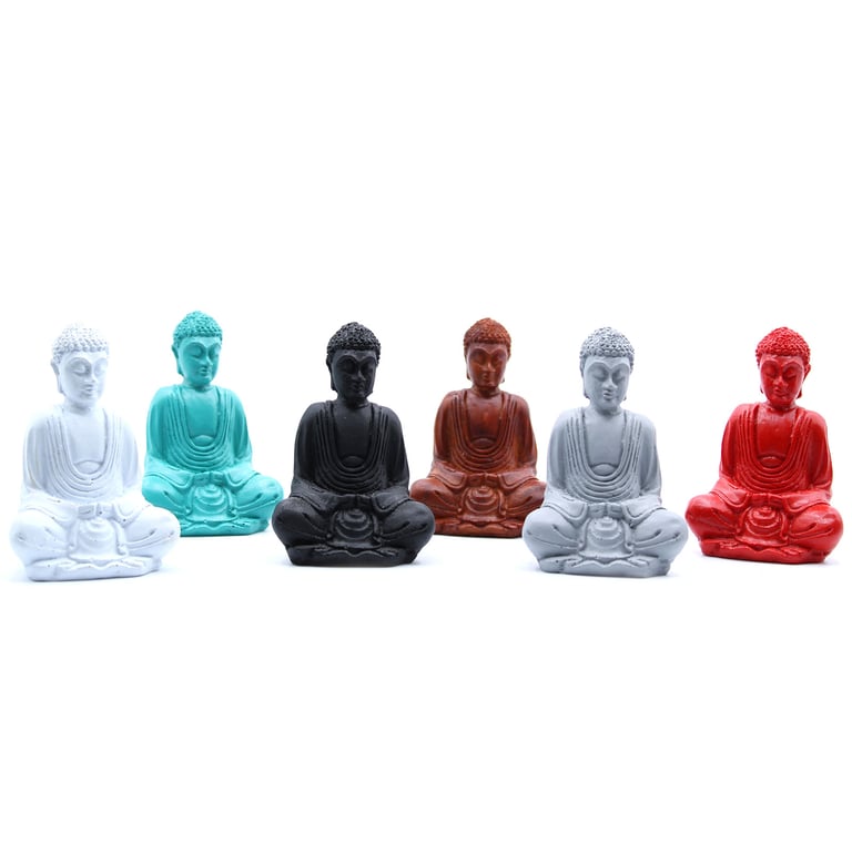 Mini Buddha Statues (Assorted Colors) - Compact & Decorative - Matt Brand