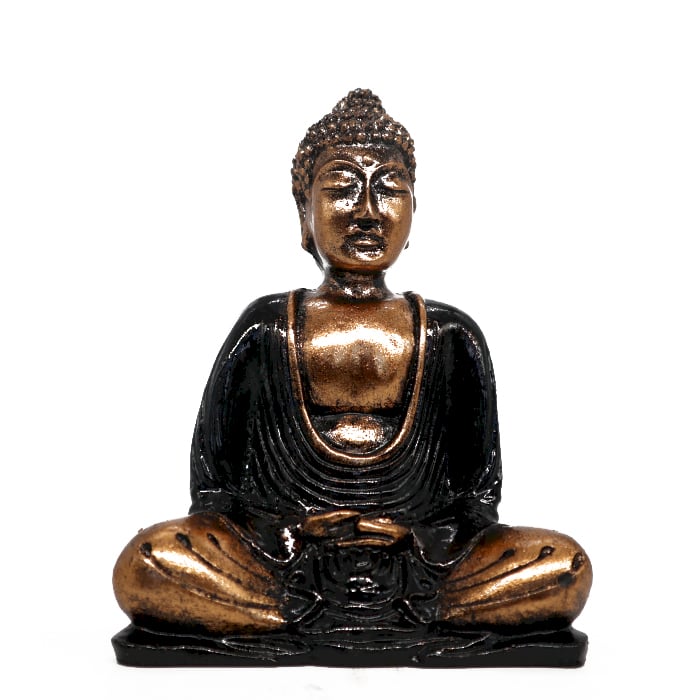 Black Gold Buddha Statue - Medium Size Spiritual Decorative Art Piece