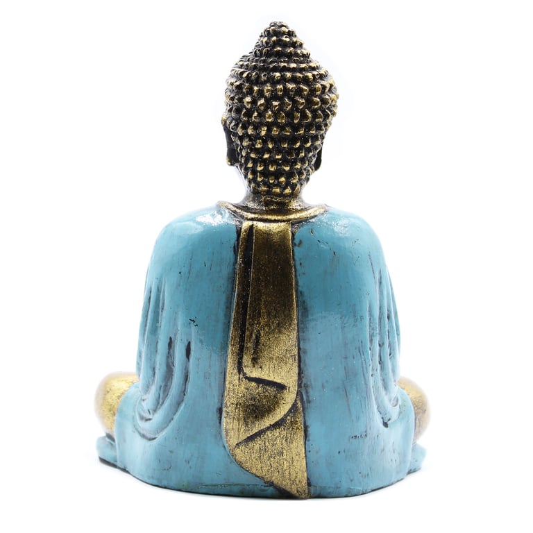 Teal & Gold Buddha - Medium Spiritual Decor Statue