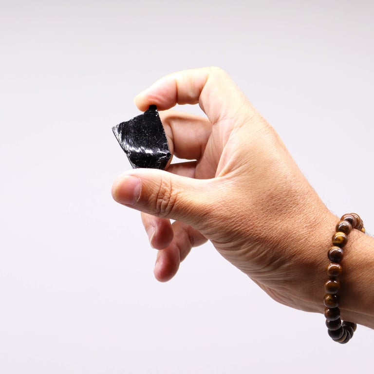 500gm Raw Black Agate Crystal for Meditation and Energy Healing