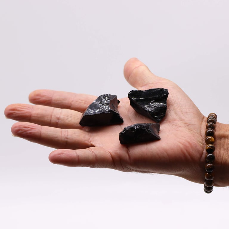 500gm Raw Black Agate Crystal for Meditation and Energy Healing