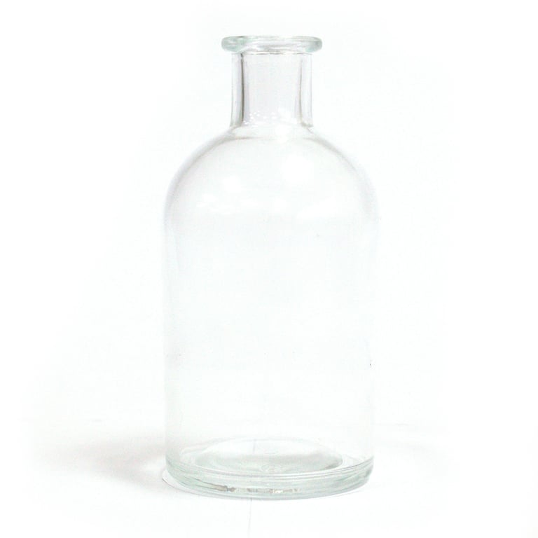 Clear Glass Round Antique Style 250ml Essential Oil Diffuser Bottle - Home Fragrance Refillable Reed Diffuser Container
