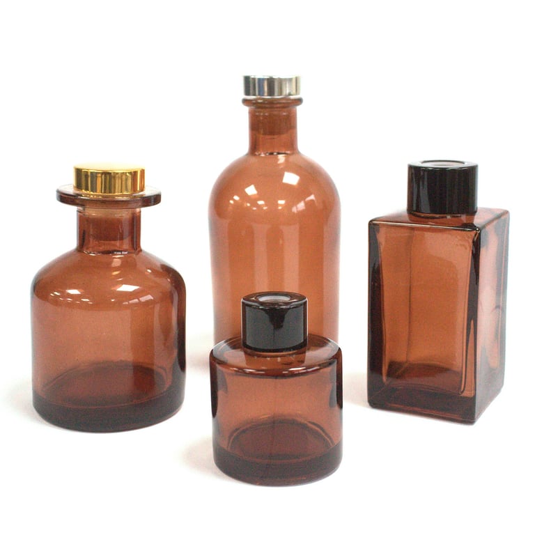 140 ml Round Brown Essential Oil Reed Diffuser Bottle - Home Scented Fragrance Diffuser