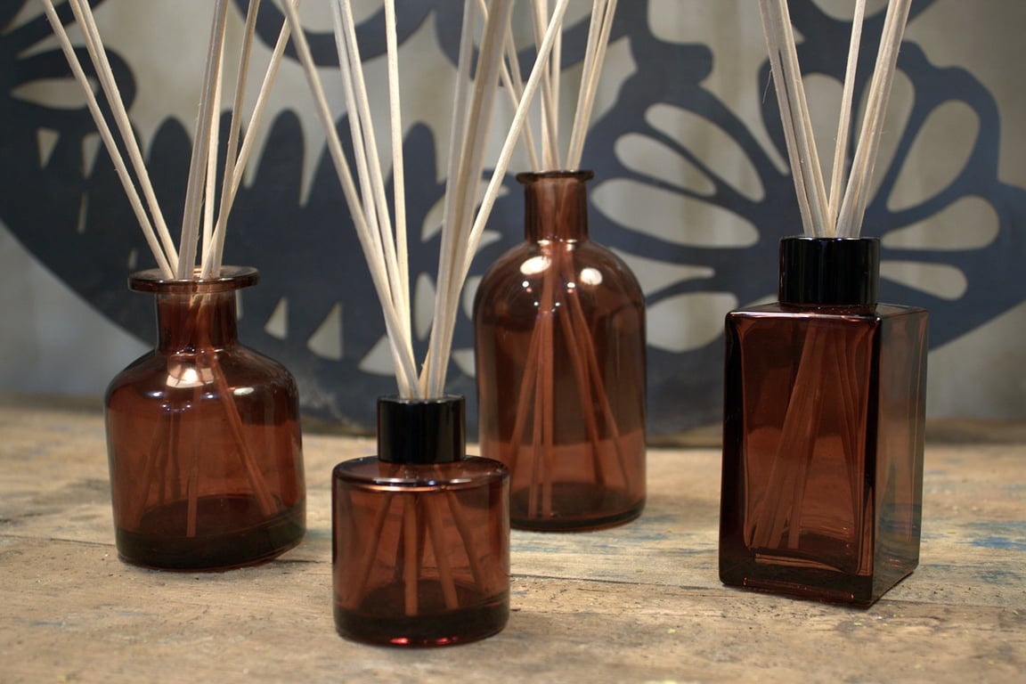50ml Round Amber Essential Oil Diffuser Bottle - Home Fragrance and Indoor Scent Dispersion