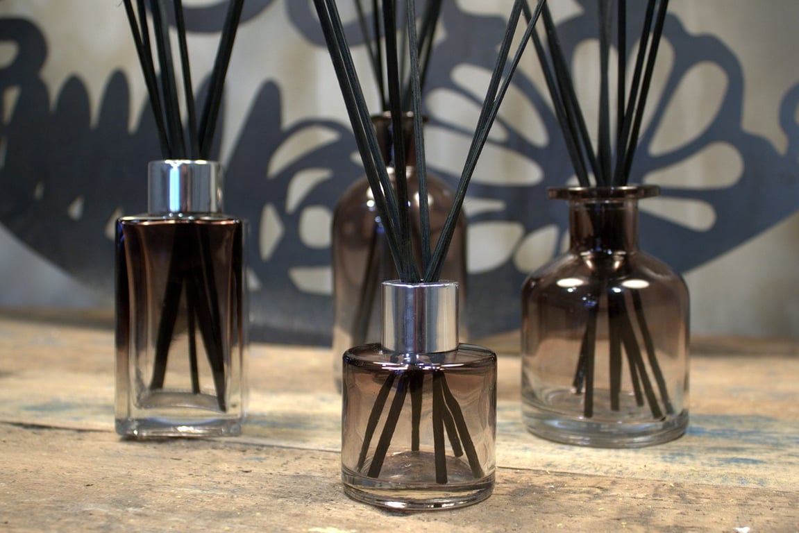 50 ml Round Reed Diffuser Bottle - Charcoal Essential Oil Scented Home Air Freshener